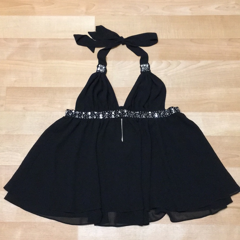 💕 VS Pleated Babydoll Halter Lingerie